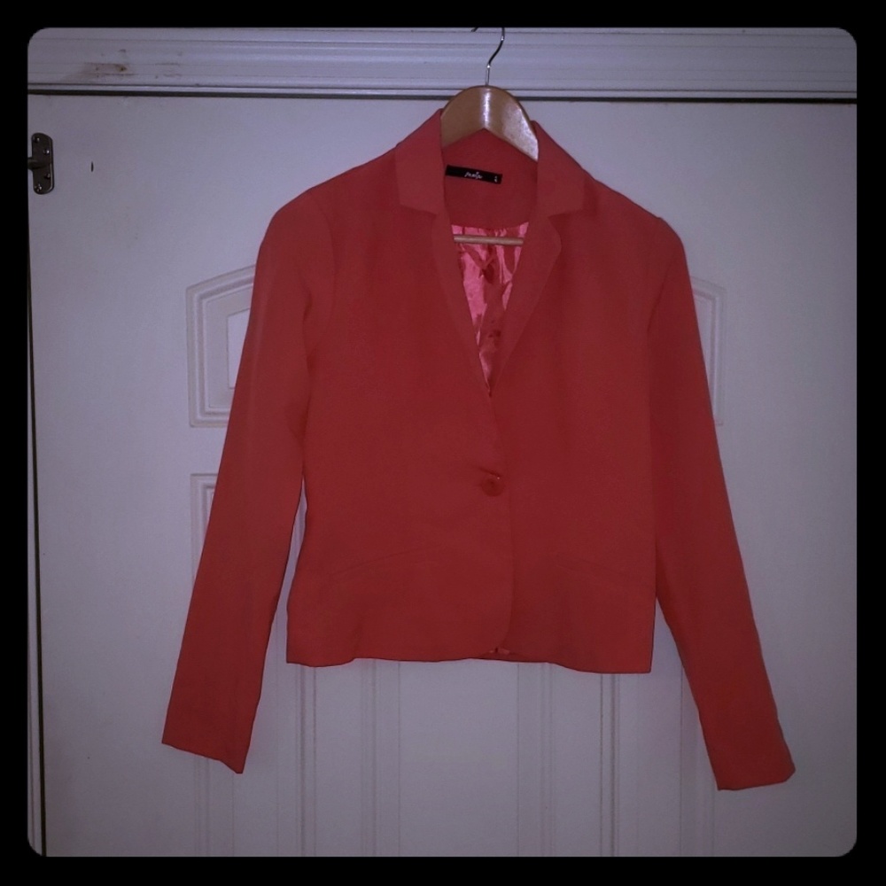 Dark peach blazer.